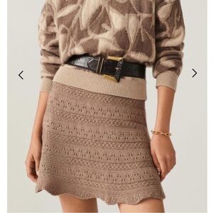 ba&sh Brown Knit Mini Skirt
